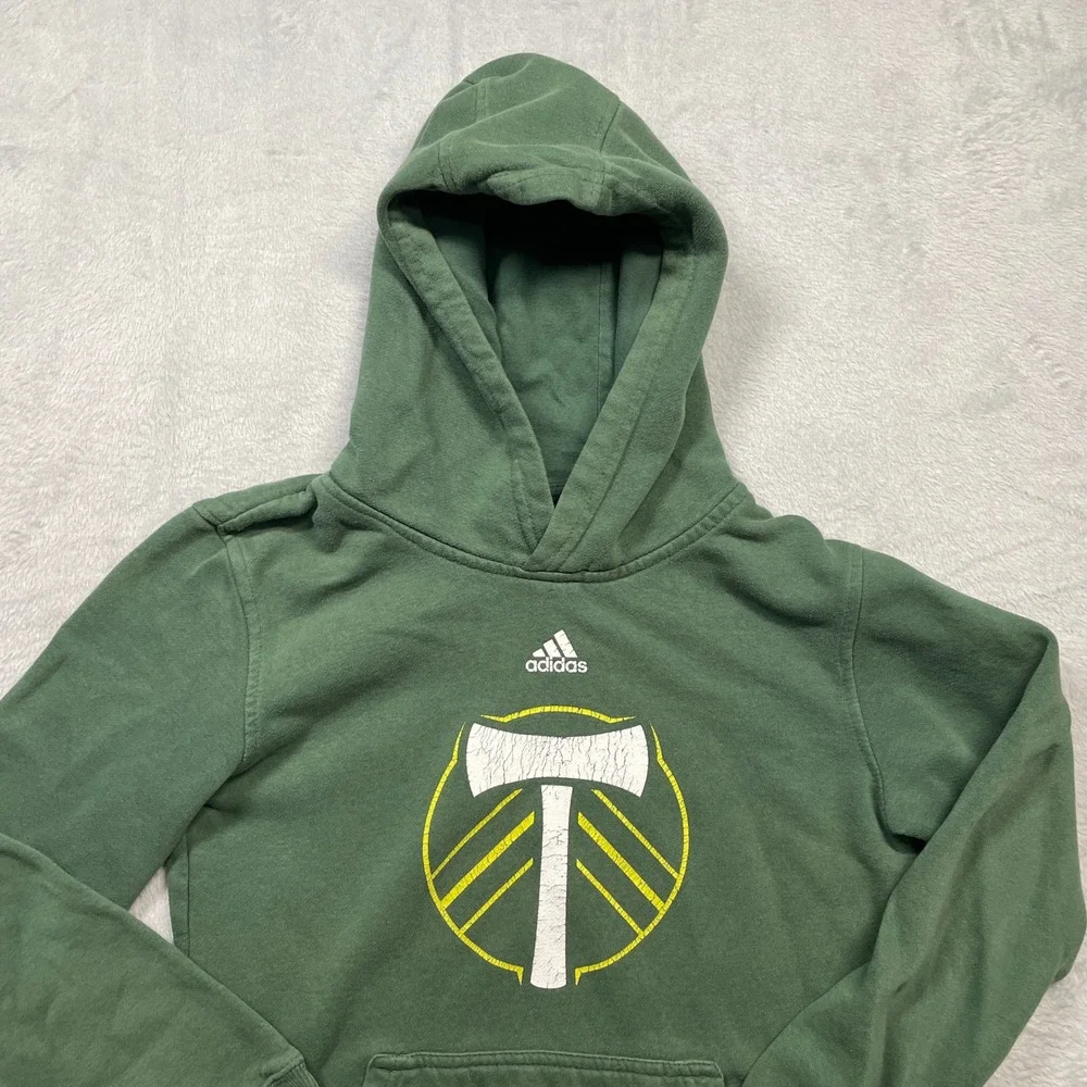 Adidas Portland Timbers Hoodie Kids Medium 10/12 Green  MLS